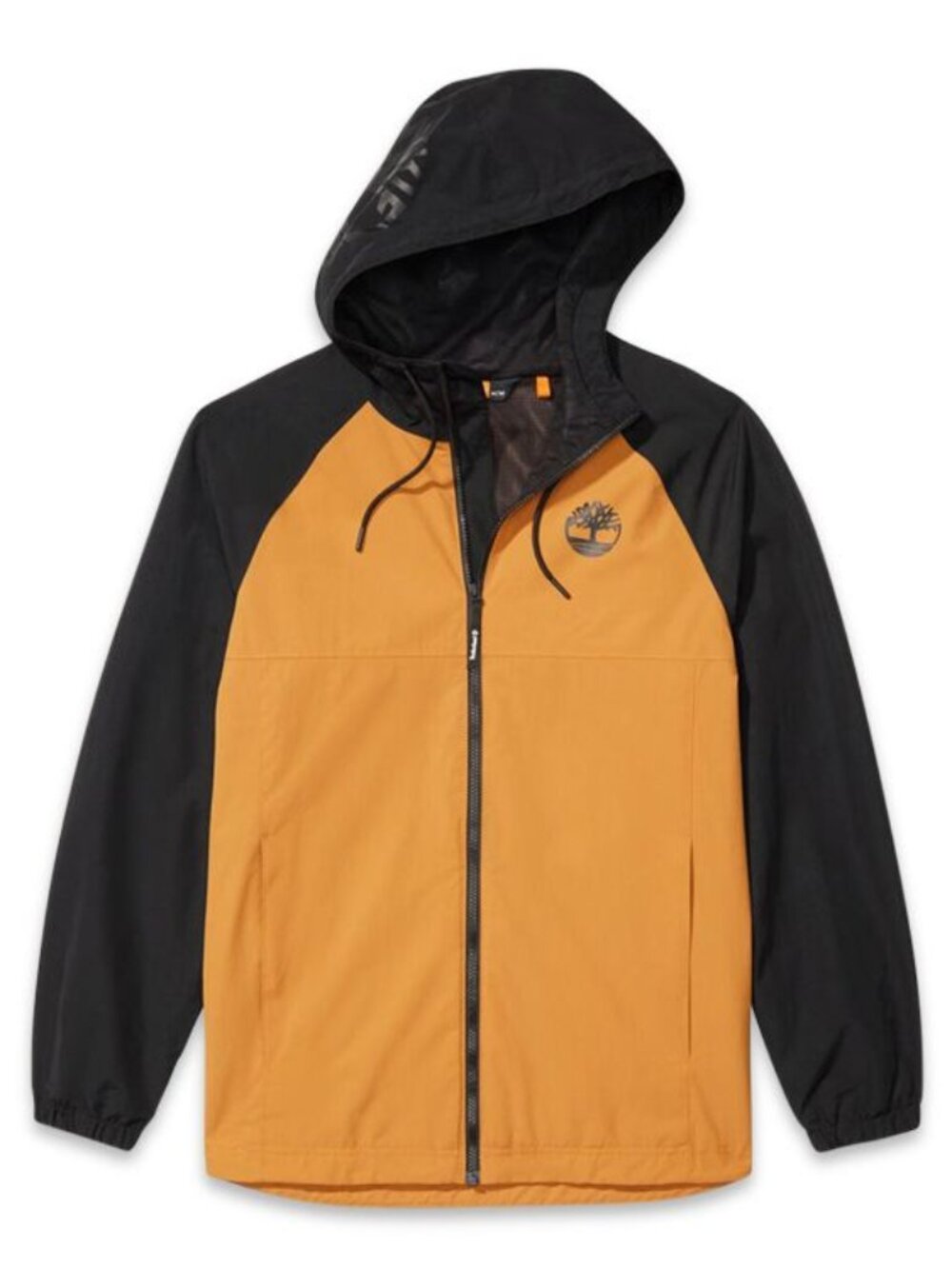 Men's Timberland Waterproof Windbreaker Zip Up Tan And Black Jacket Large
